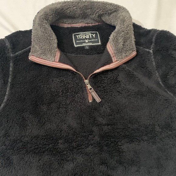 Fleece Pullover Jacket ¼ Zip  Blue-Grey L - Picture 4 of 6